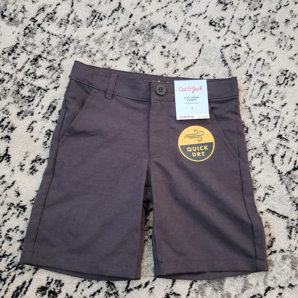 NWT Cat&Jack Boys Gray Quick Dry Shorts Size 6